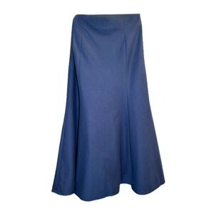 Uniqlo Navy Blue Flannel Maxi Skirt Mermaid High Waist Size 4 Lined